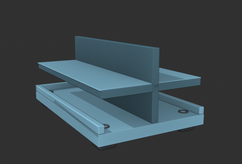 Computer simulation of the SafeRouteConduit base and internal cable-routing frame